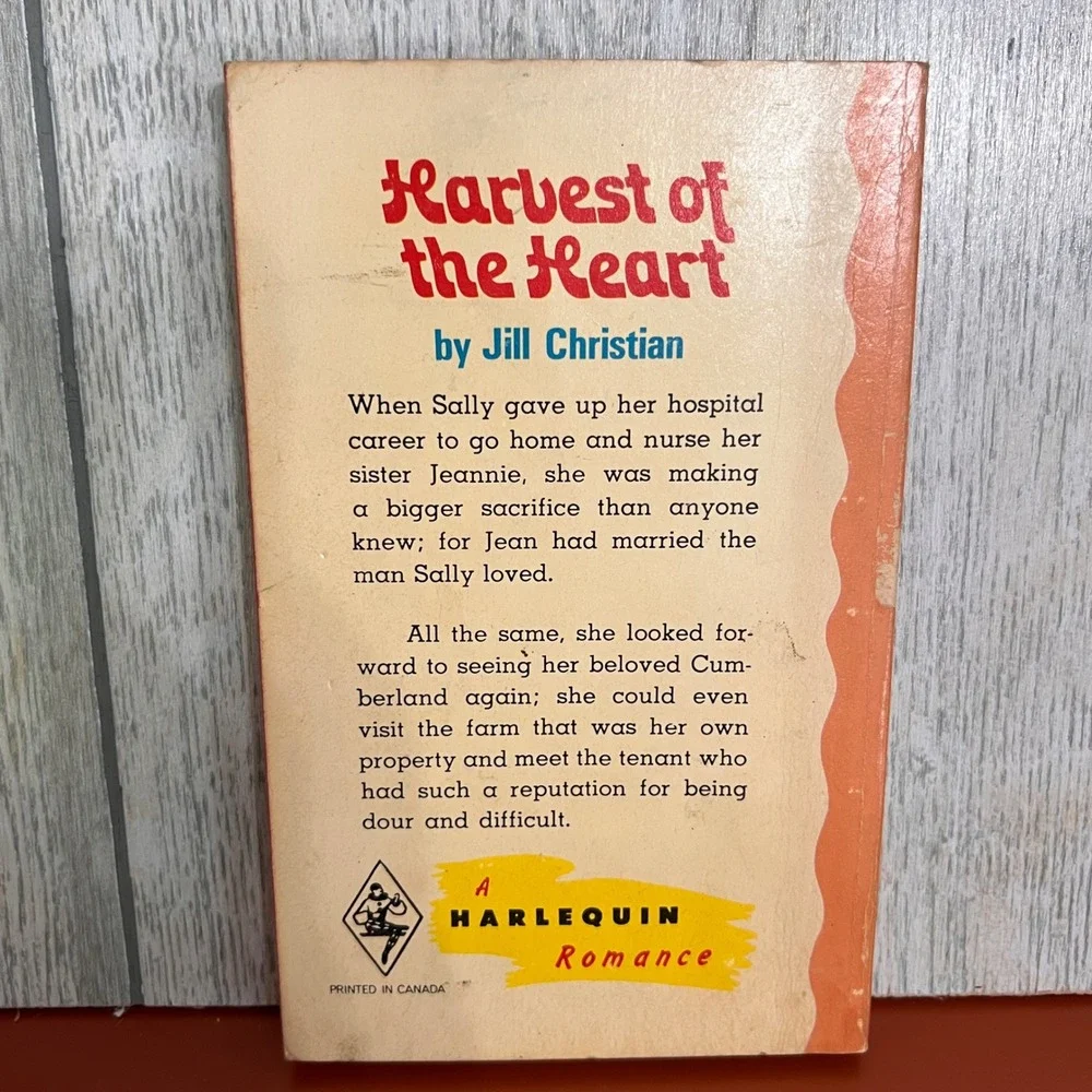 Harvest of the Heart Jill Christian Harlequin Romance 713 Vintage Paperback 1974